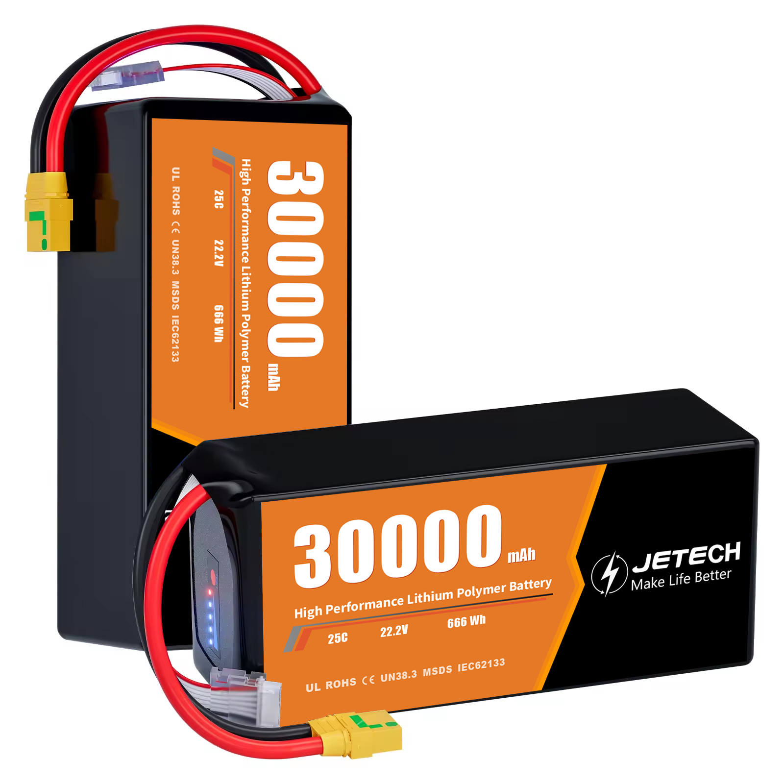 4S 6S 16000mAh 22000mAh 30000mAh 16Ah 22Ah 27Ah 30Ah 10C 20C 40C 80C 100C FPV Drone Lithium-ion Power Battery